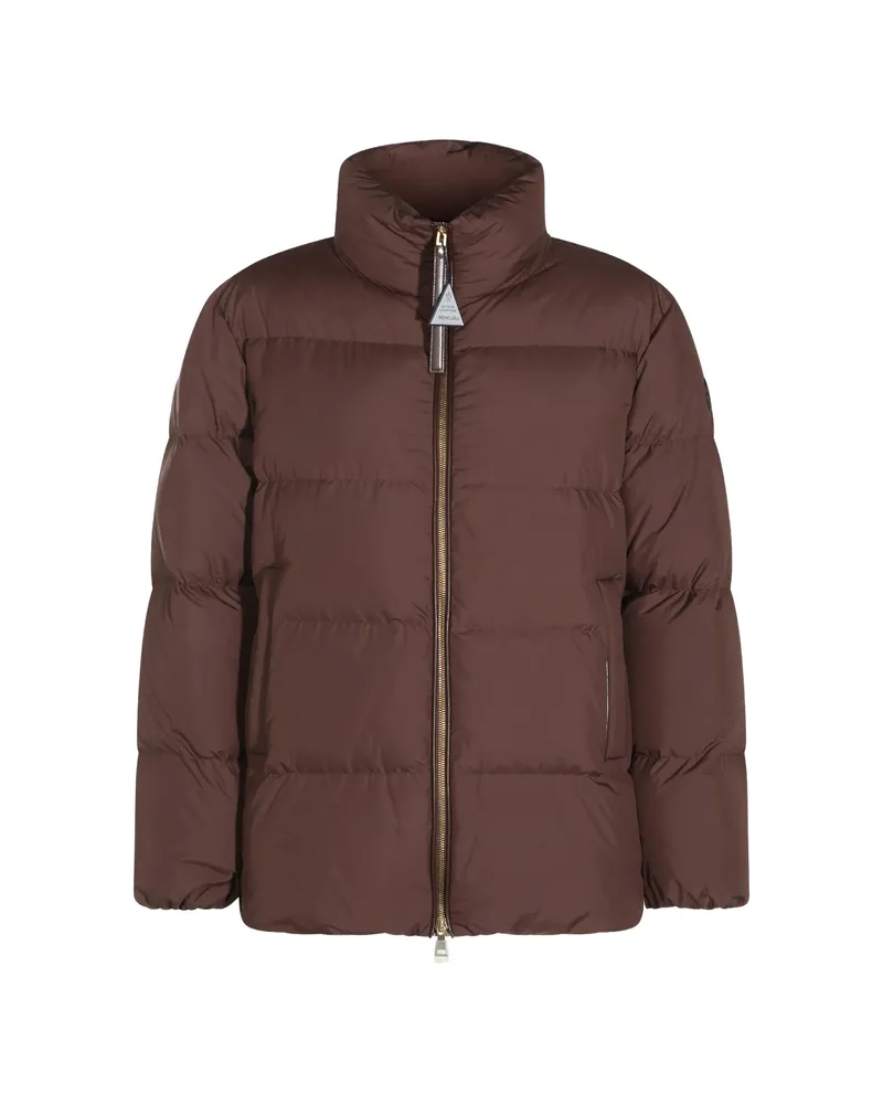 Moncler Vivantesse High-neck Puffer Jacket Brown