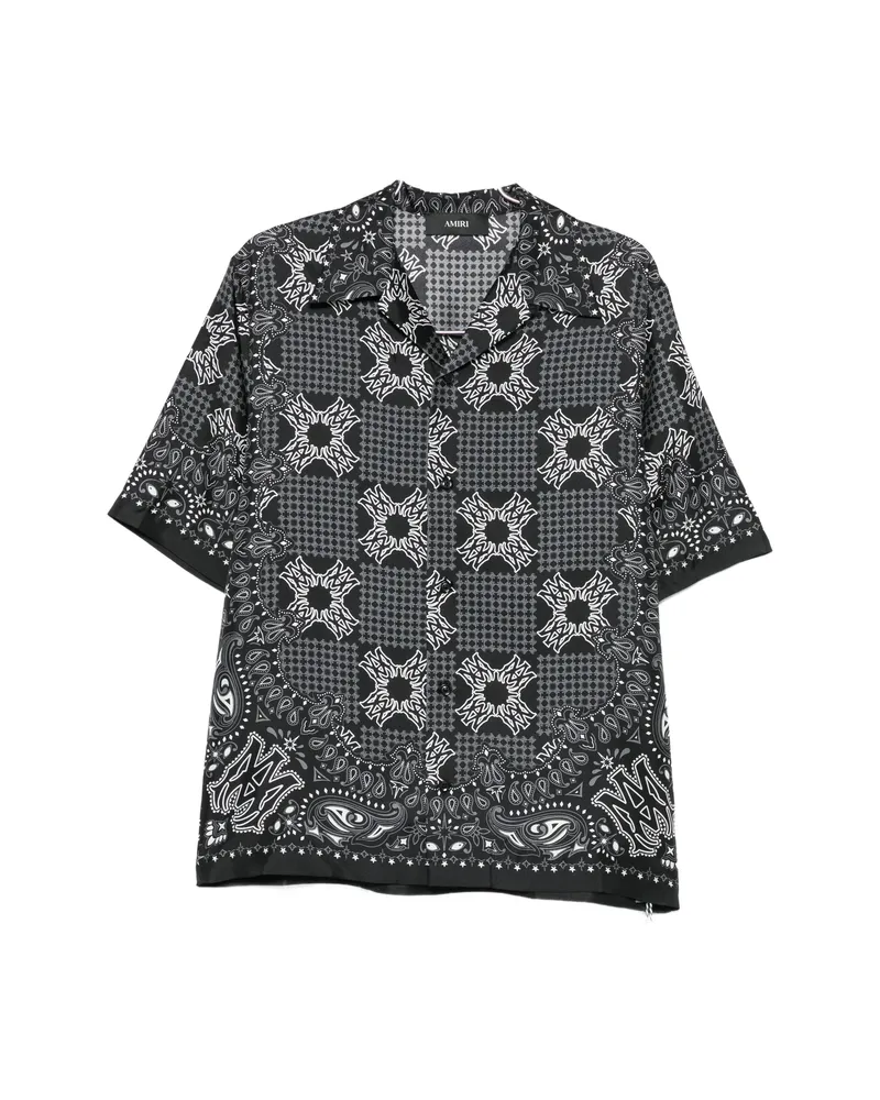 Amiri Paisley-print Short-sleeve Shirt Black