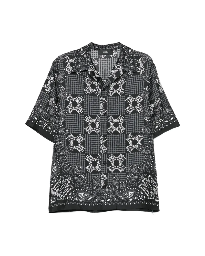 Amiri Paisley-print Short-sleeve Shirt Black