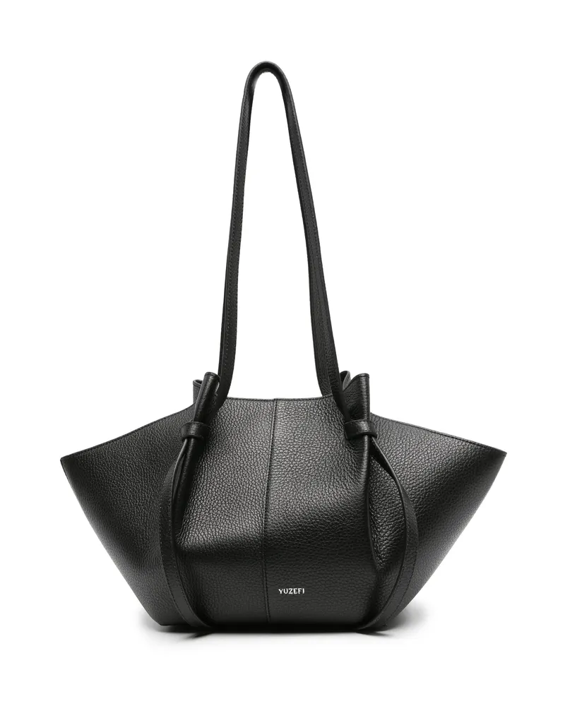 YUZEFI Mochi Leather Tote Bag Black