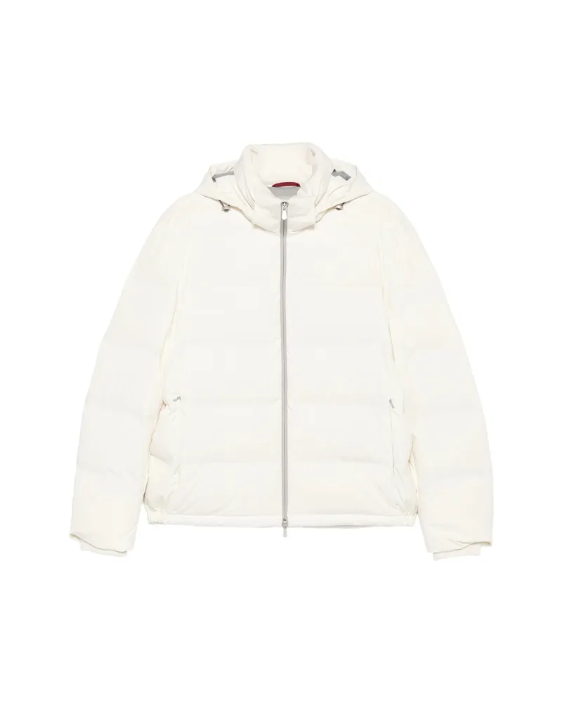 Brunello Cucinelli Hooded Quilted Jacket White