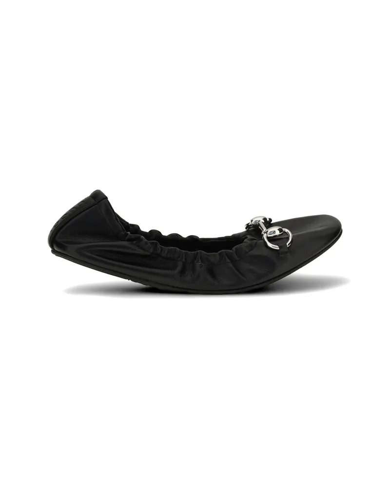 Gucci Prima Leather Ballet Flats Black
