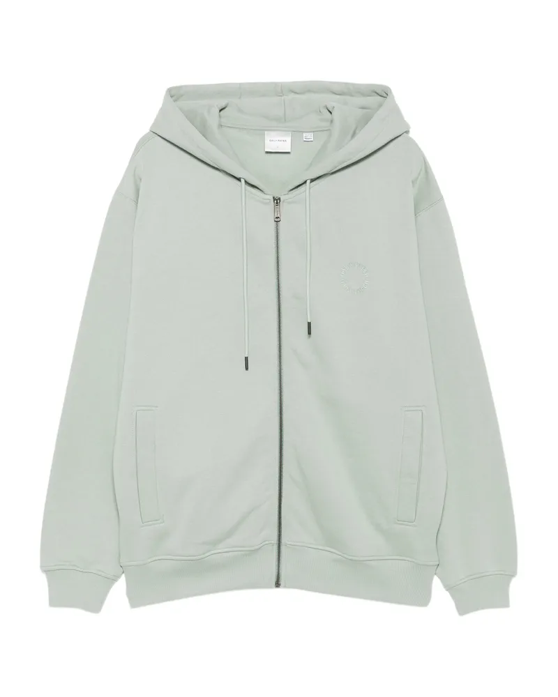 Daily Paper Zip-up Logo-embroidered Hoodie Green