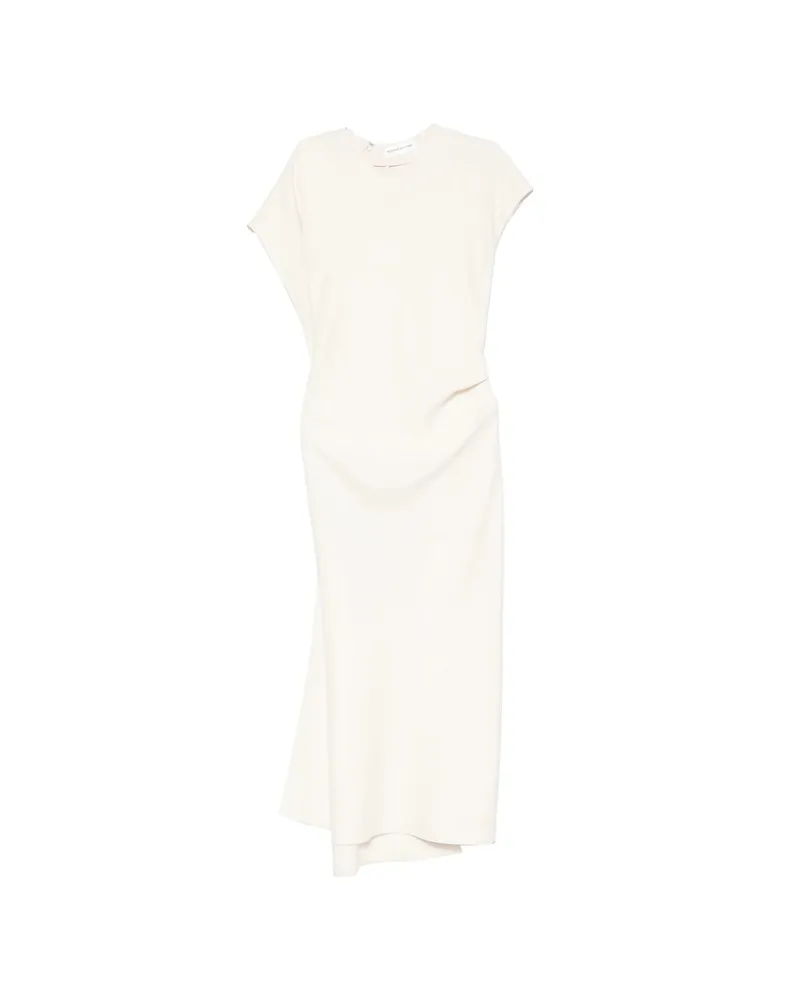 Victoria Beckham Draped Asymmetric Dress Neutrals