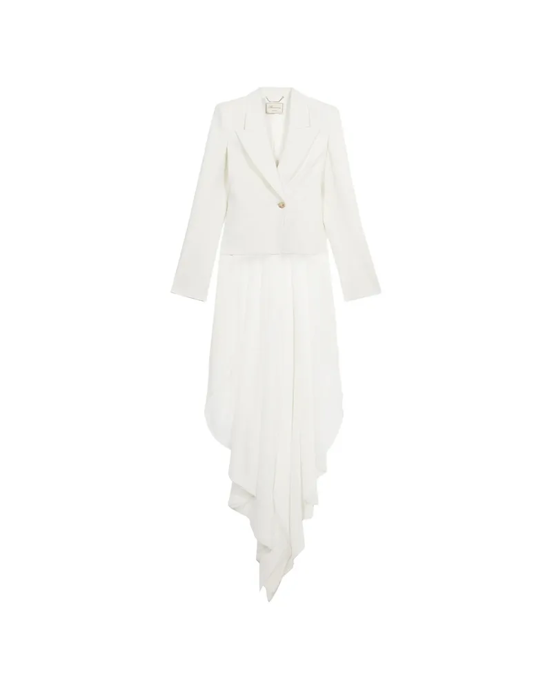 Blumarine Single-breasted Asymmetric-hem Blazer White