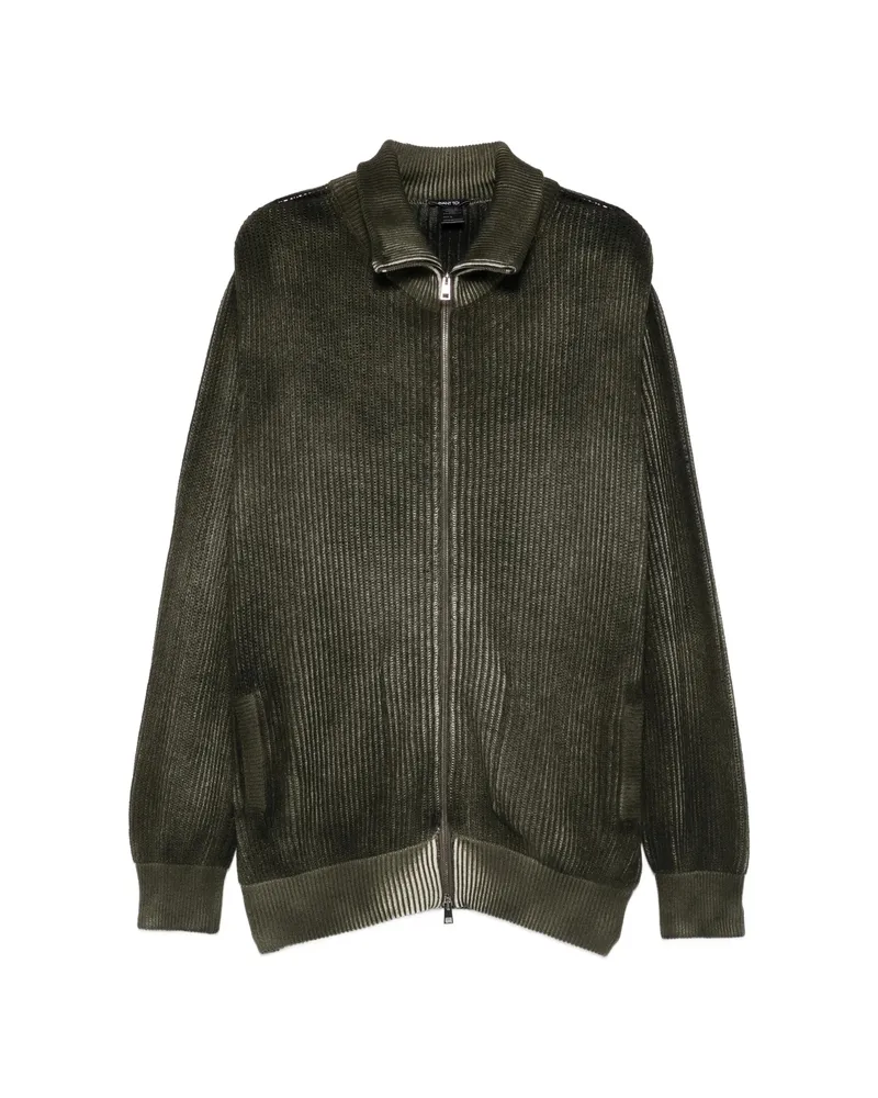 Avant Toi Ribbed-knit Zip-up Sweater Green
