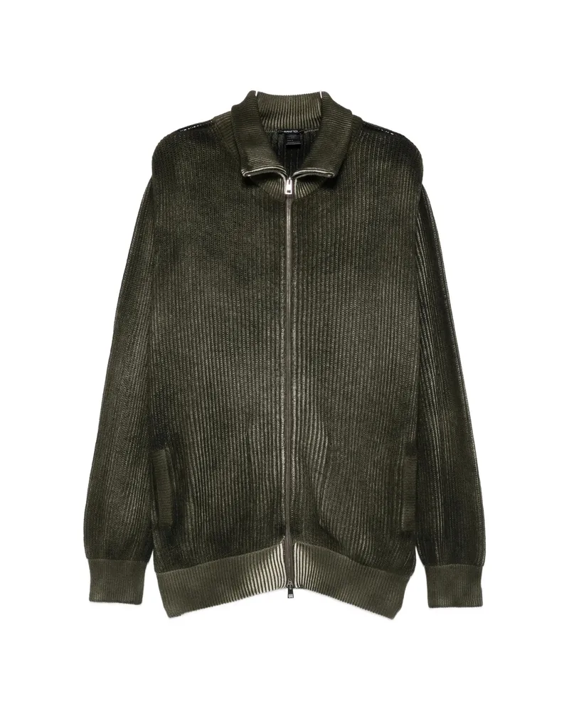 Avant Toi Ribbed-knit Zip-up Sweater Green