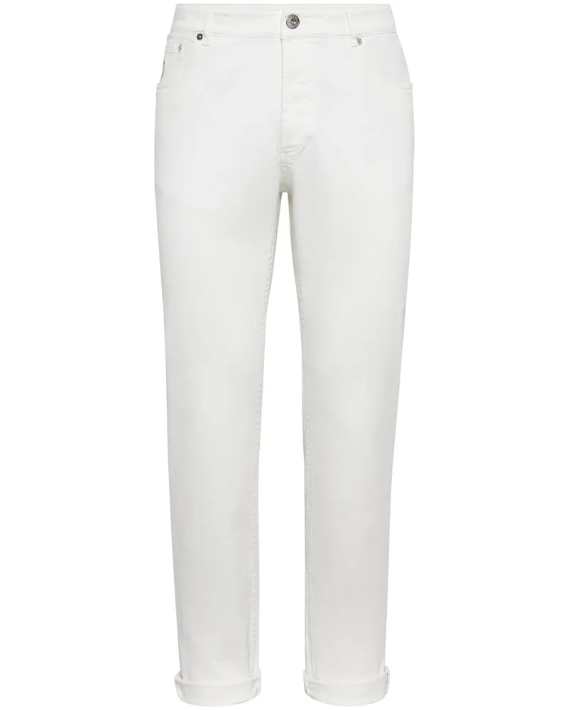 Brunello Cucinelli DYED DENIM PANTS White