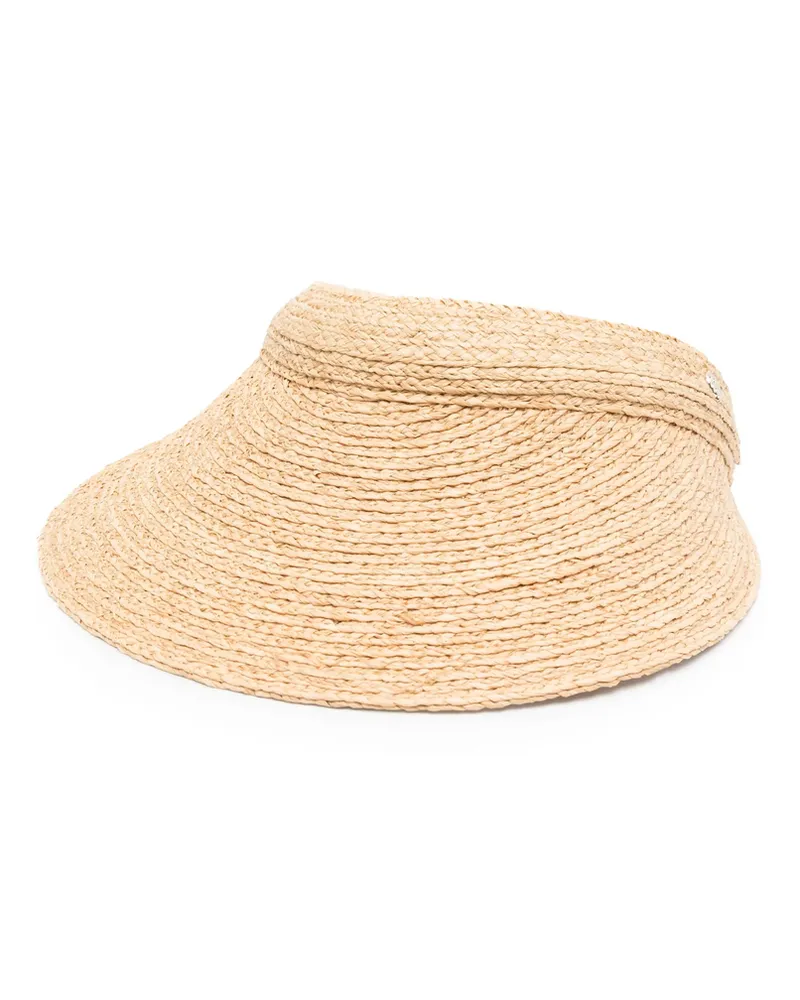 Helen Kaminski Interwoven Raffia Visor Neutrals