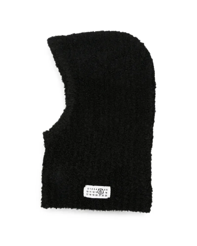Maison Margiela Logo-patch Bouclé Balaclava Black