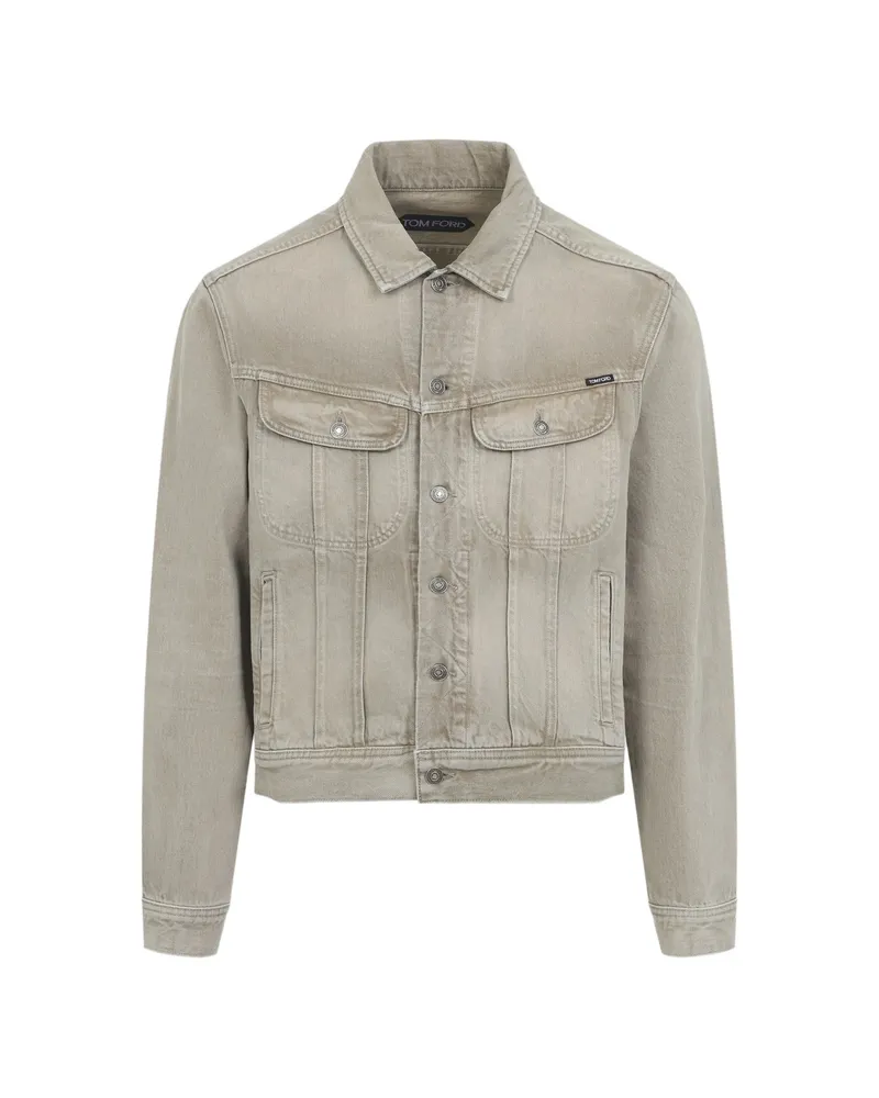 Tom Ford Cotton Denim Jacket Neutrals