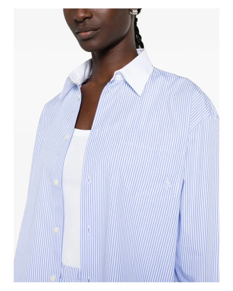 SPORTY & RICH Striped Cotton Shirt White