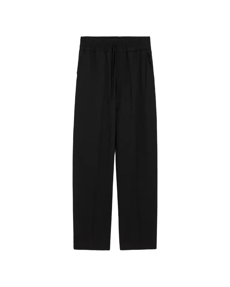 AMI Paris Elasticated-waist Wool Trousers Black