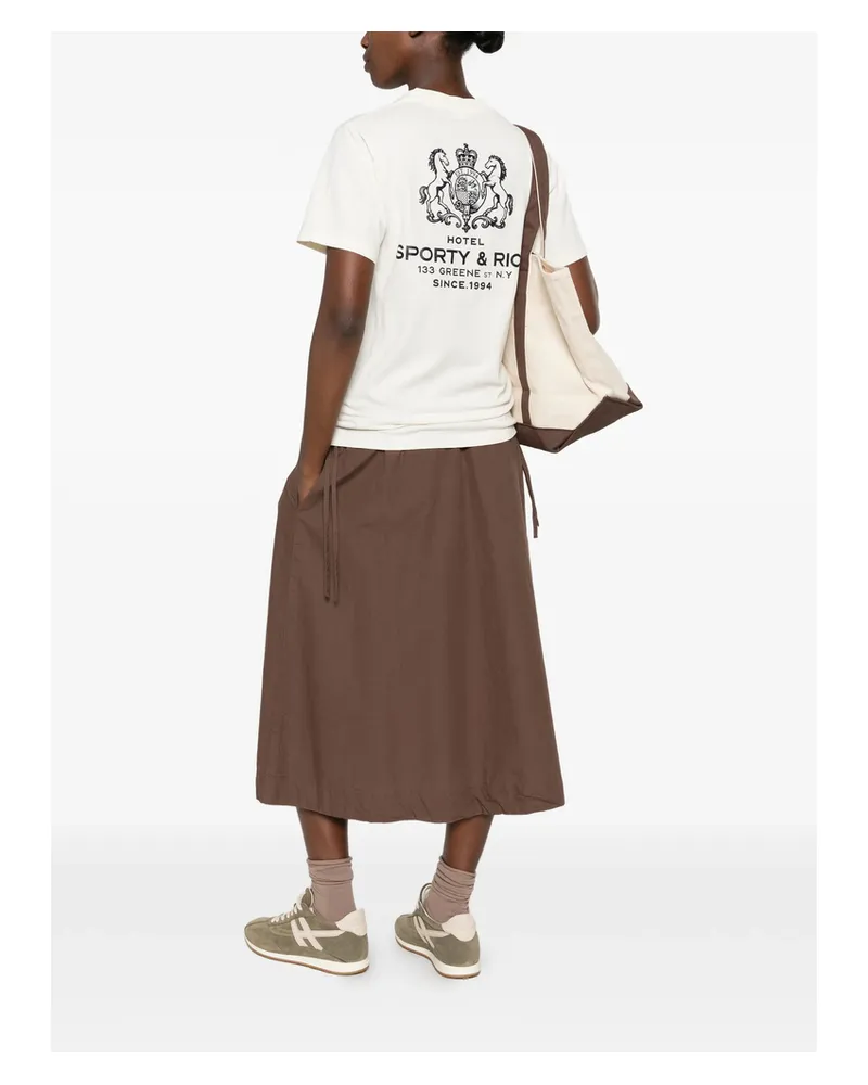 SPORTY & RICH Logo-print T-shirt Neutrals