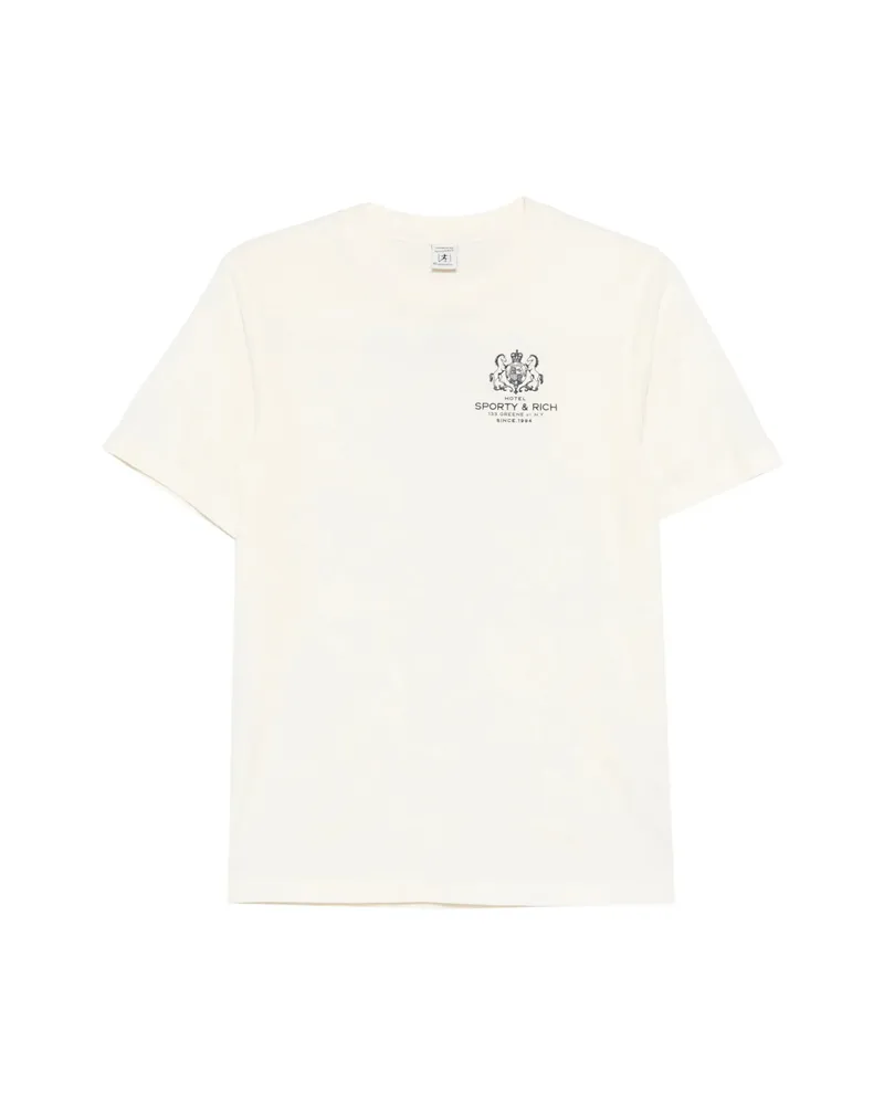 SPORTY & RICH Logo-print T-shirt Neutrals