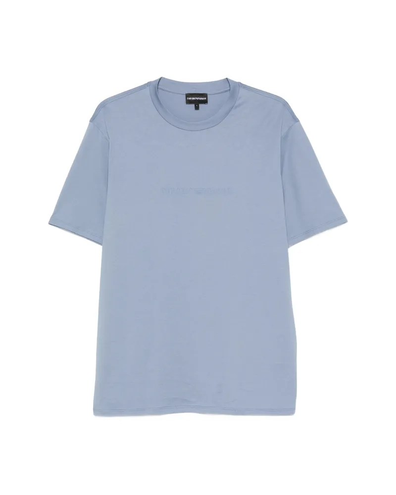 Emporio Armani Logo-print Crew-neck T-shirt Blue