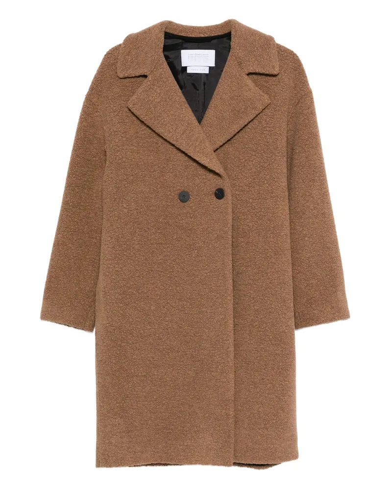 Harris Wharf London Bouclé Double-breasted Coat Brown