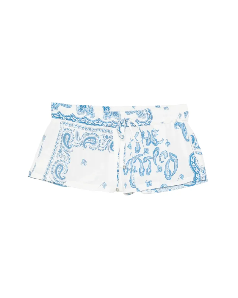 ATTICO Paisley Drawstring Shorts White