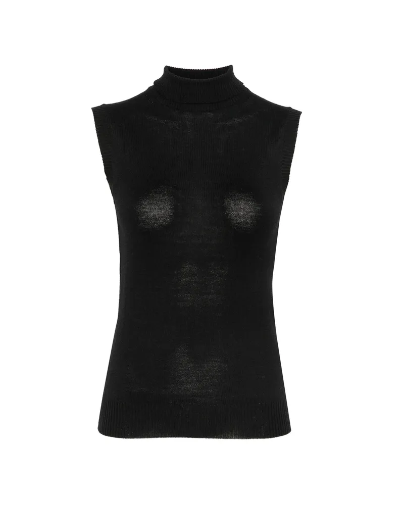 SPORTMAX Sleeveless Turtleneck Sweater Black