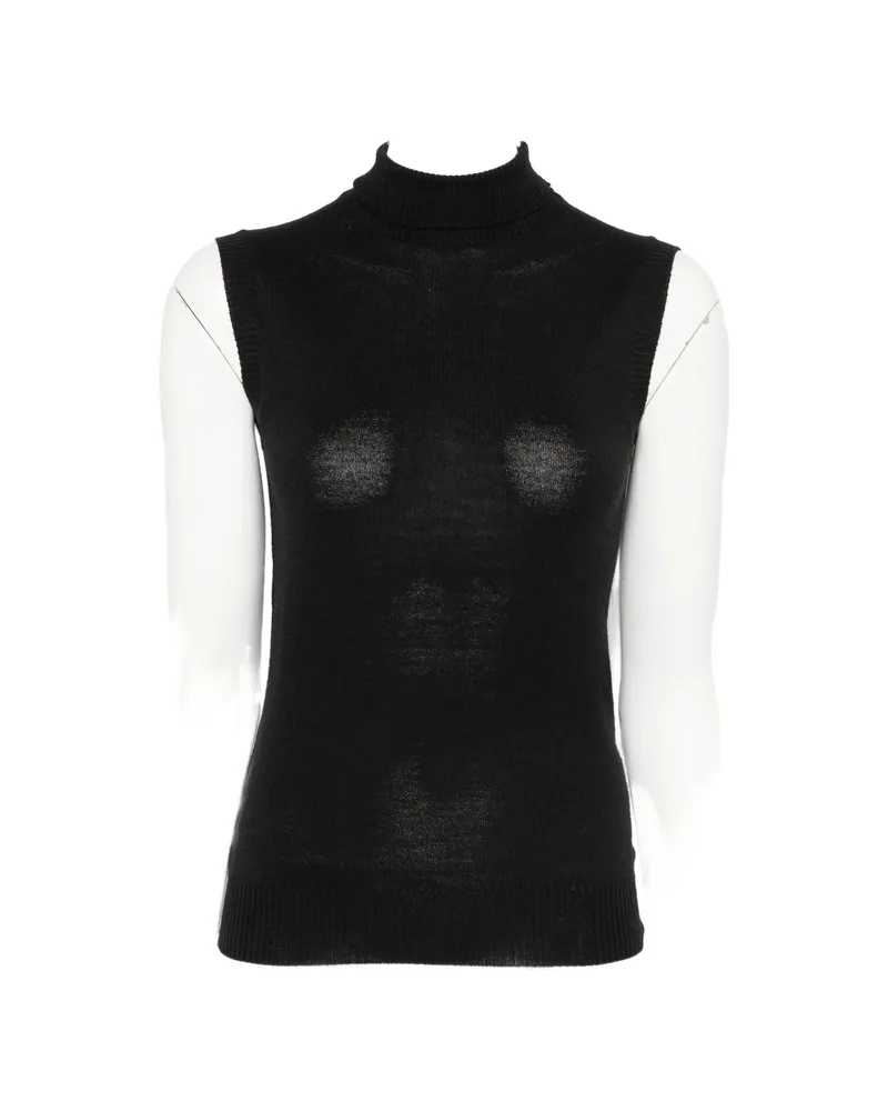 SPORTMAX Sleeveless Turtleneck Sweater Black