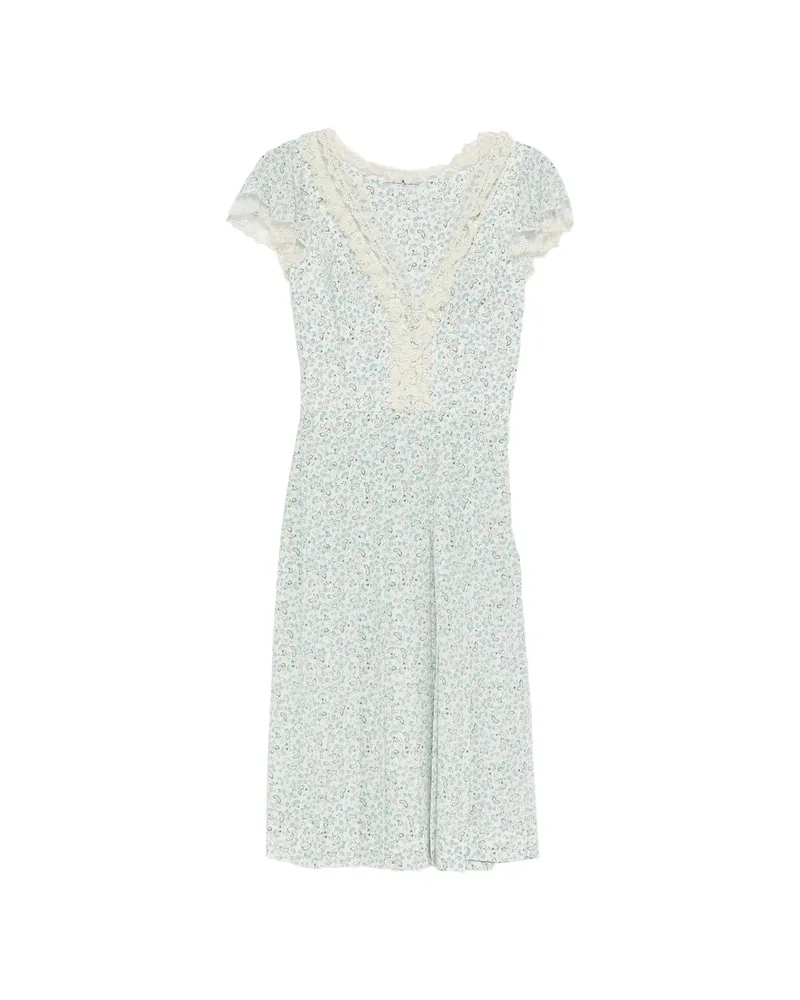 Ermanno Scervino Floral-pattern Lace-trim Dress White