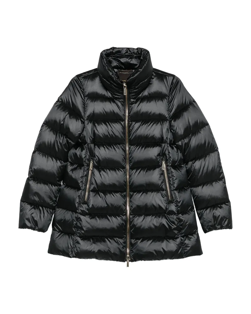 MOORER Quilted Zip-front Coat Black