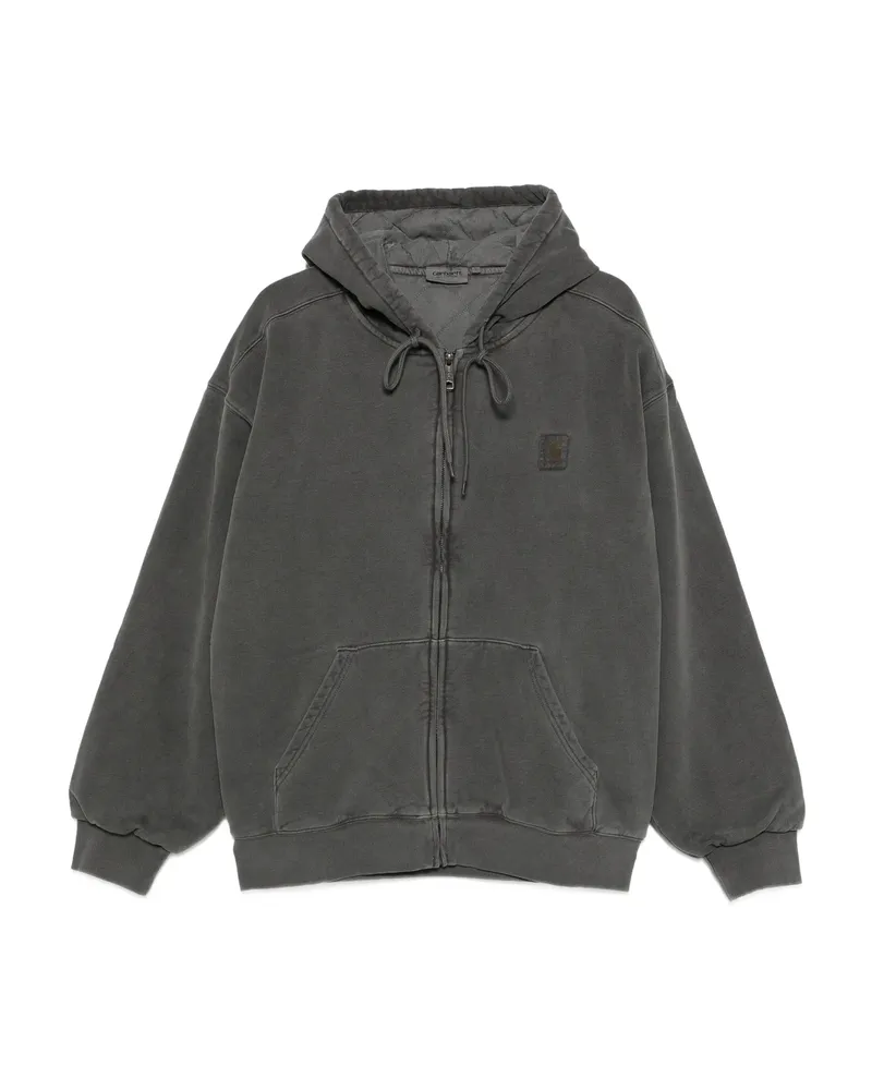 Carhartt WIP Logo-patch Zip-up Hoodie Grey