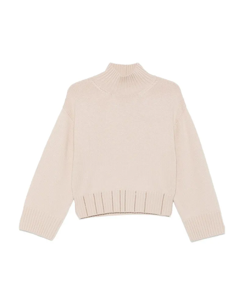 Fabiana Filippi High-neck Ribbed Sweater Neutrals
