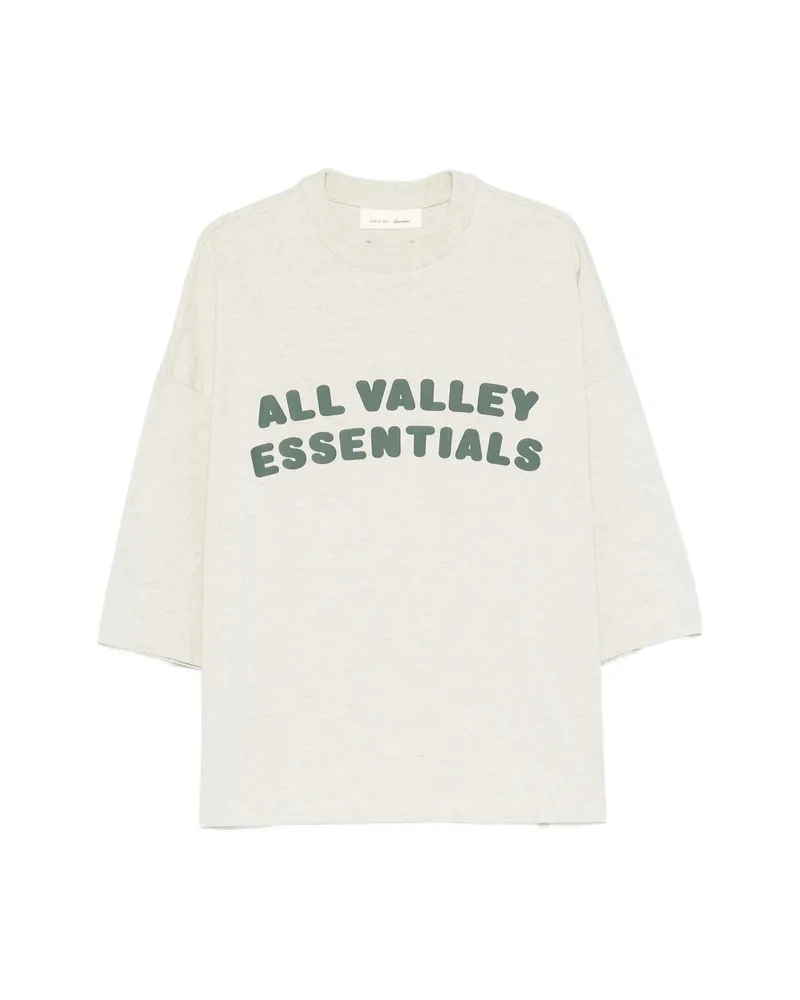 Fear of God Logo-print Drop-shoulder T-shirt Neutrals