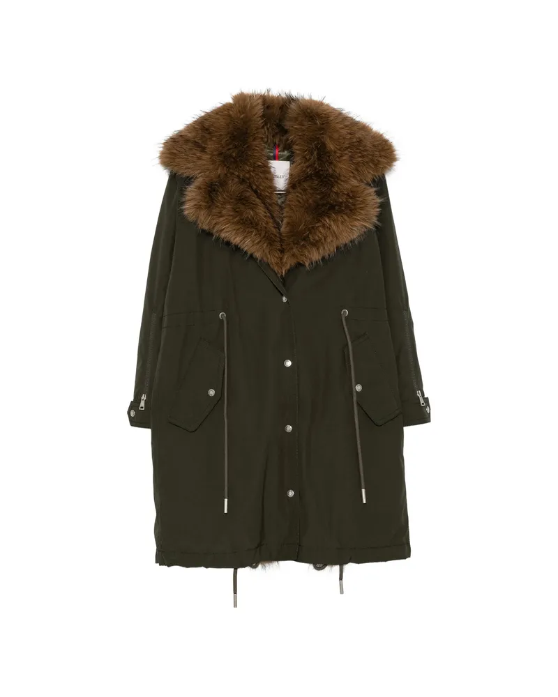 Moncler Drawstring-waist Parka Coat Green