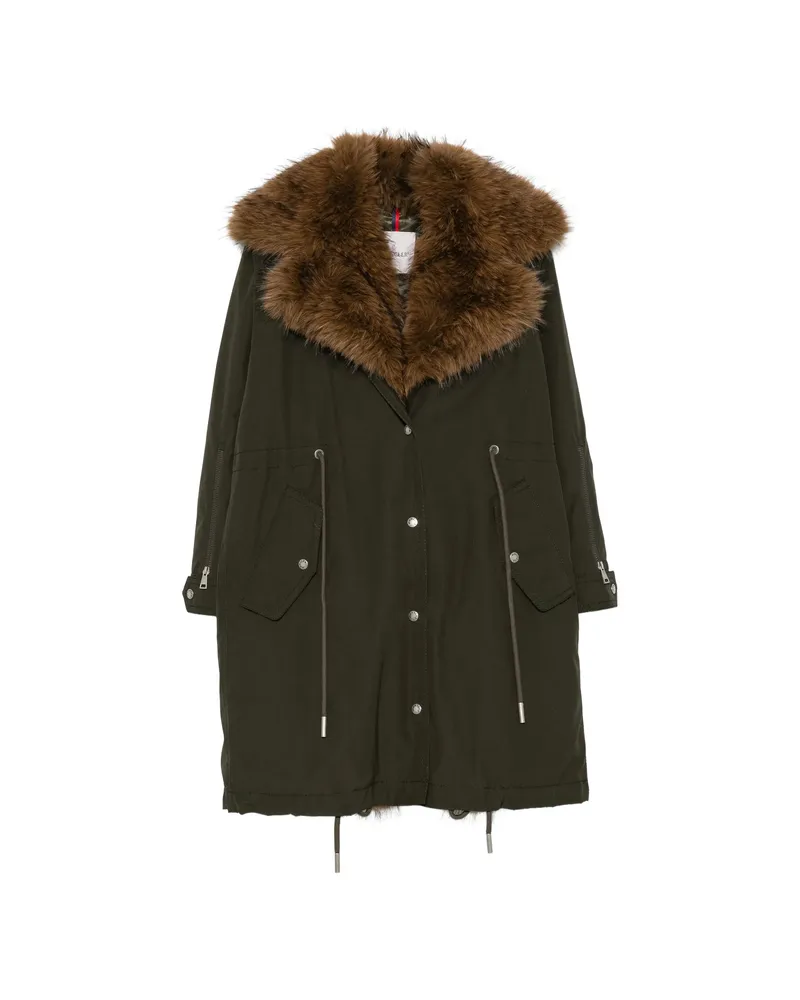 Moncler Drawstring-waist Parka Coat Green
