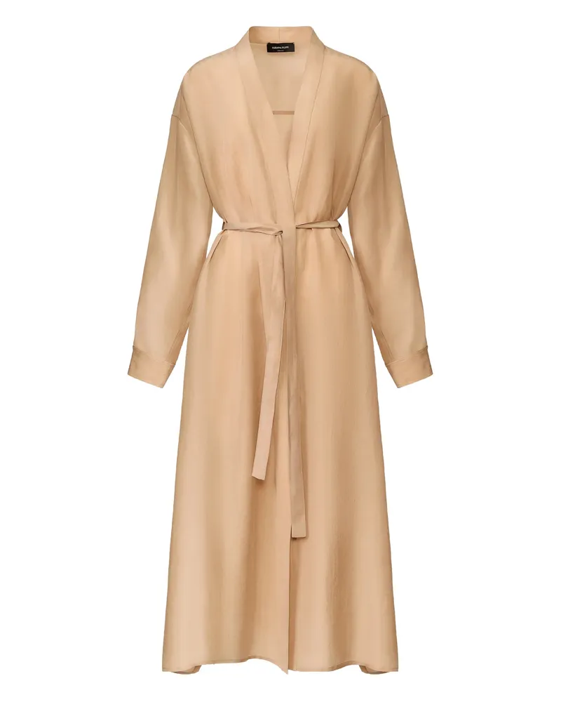 Fabiana Filippi Belted Coat Neutrals