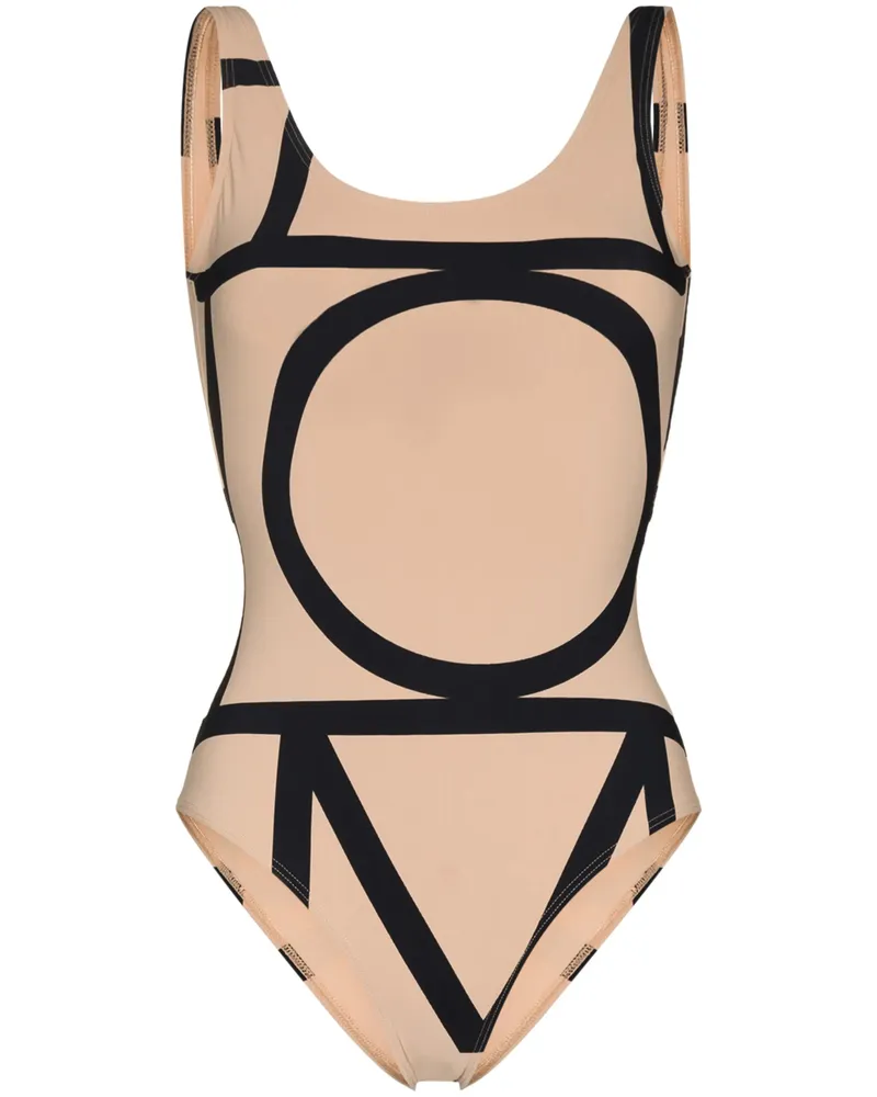 Totême Printed Swimsuit Neutrals