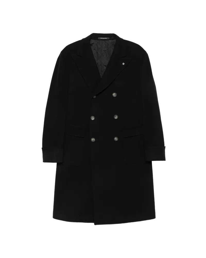 Tagliatore Double-breasted Peak-lapels Coat Black