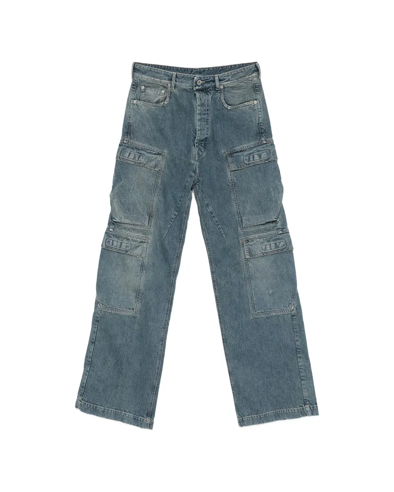 DRKSHDW by Rick Owens Distressed Cargo Jeans Blue