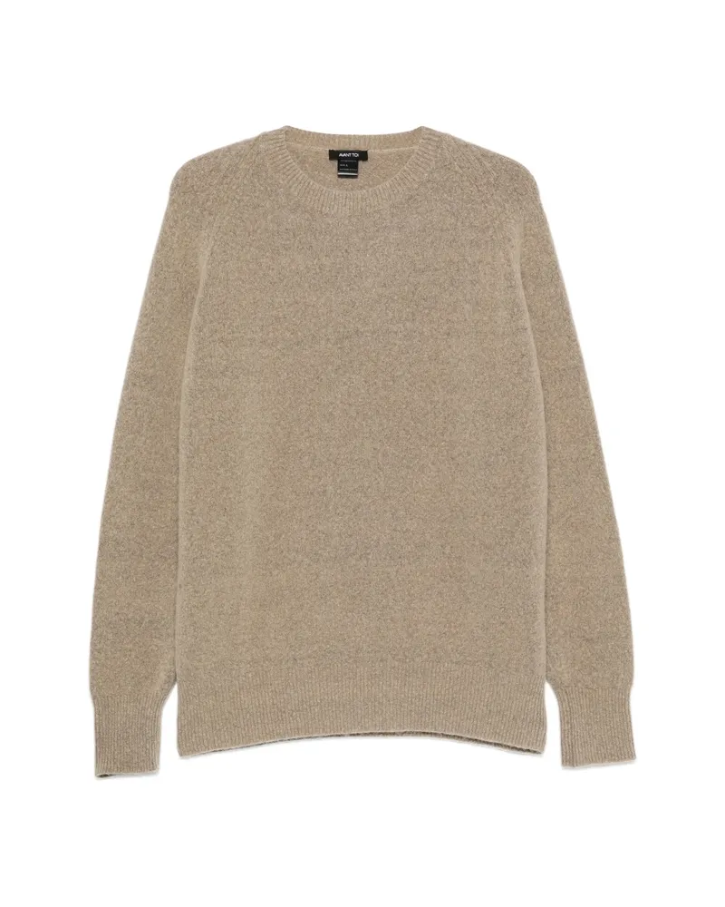 Avant Toi Raglan-sleeve Crew-neck Sweater Neutrals