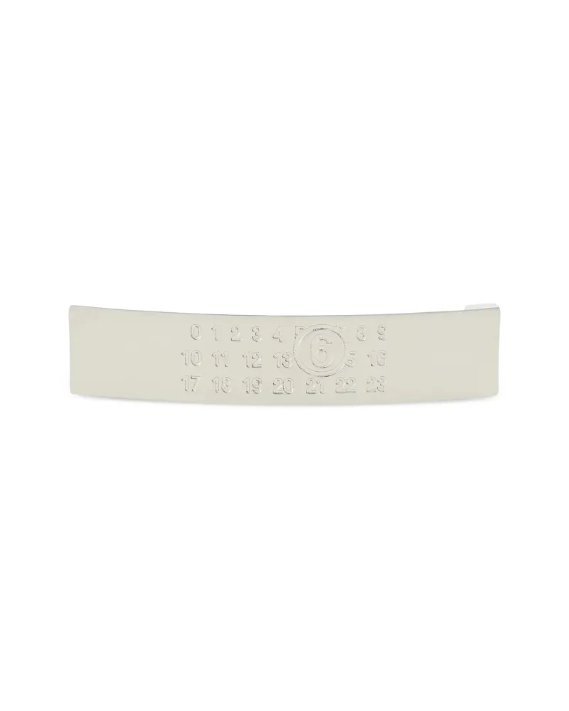 Maison Margiela Logo-engraved Hair Clip Silver