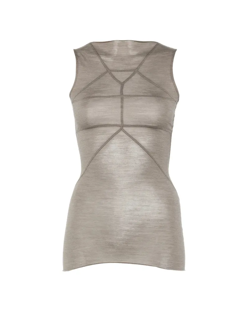 Rick Owens Exposed-seam Tank Top Grey