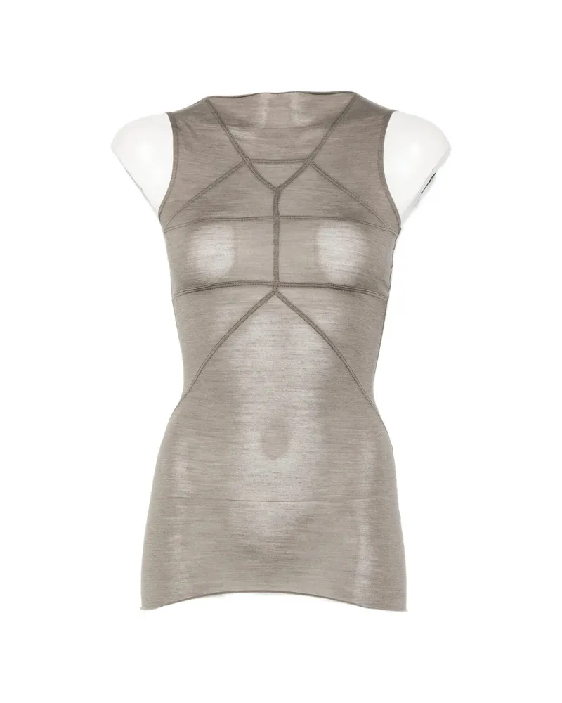 Rick Owens Exposed-seam Tank Top Grey