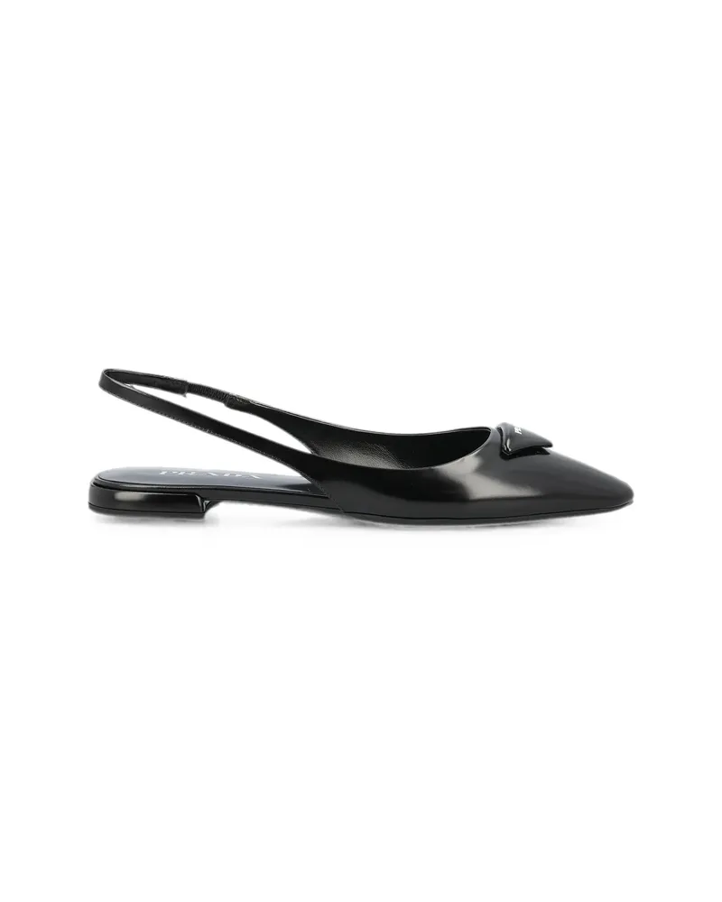 Prada Pointed-toe Slingback Ballet Flats Black
