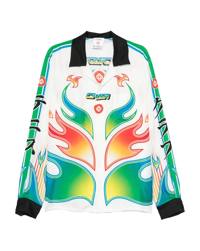 Casablanca Paris Flame-print Shirt White