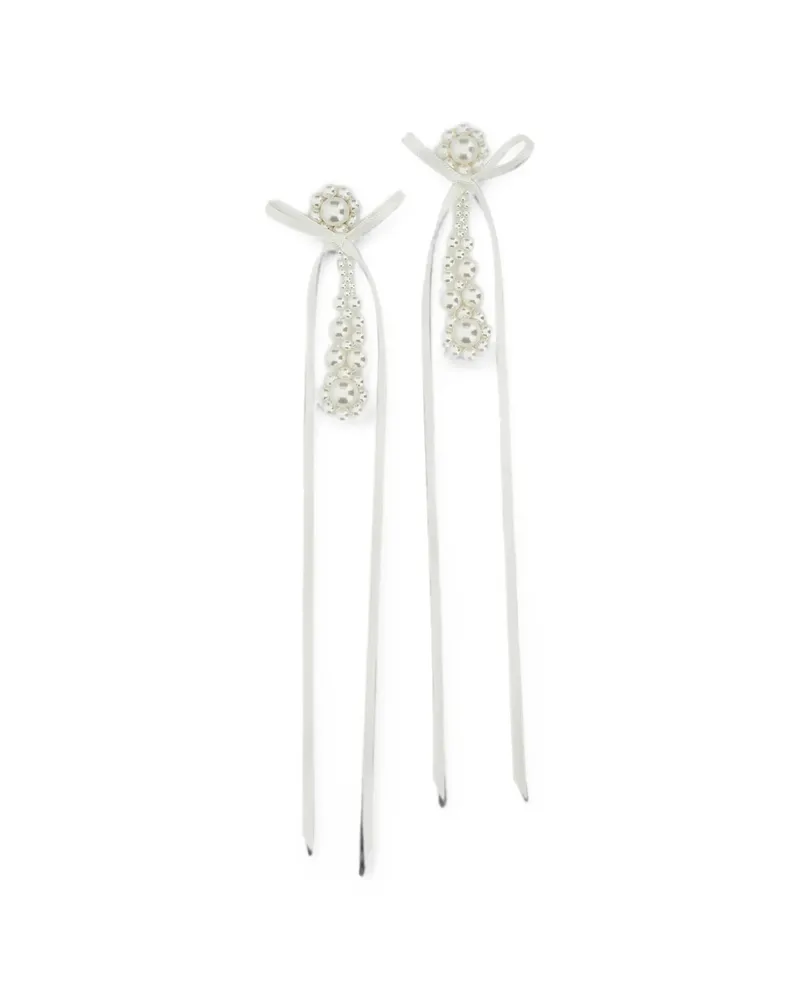 Simone Rocha Victorian Bow-detail Faux-pearl Earrings Gold