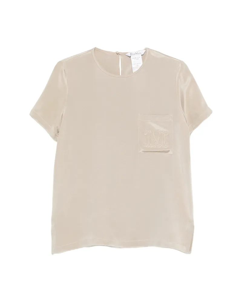Max Mara Pagano Logo-embroidered Pocket T-shirt Green