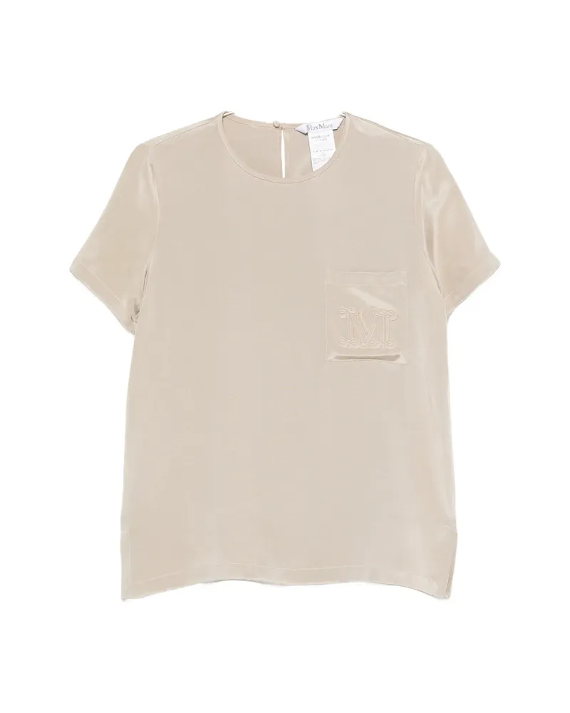 Max Mara Pagano Logo-embroidered Pocket T-shirt Green