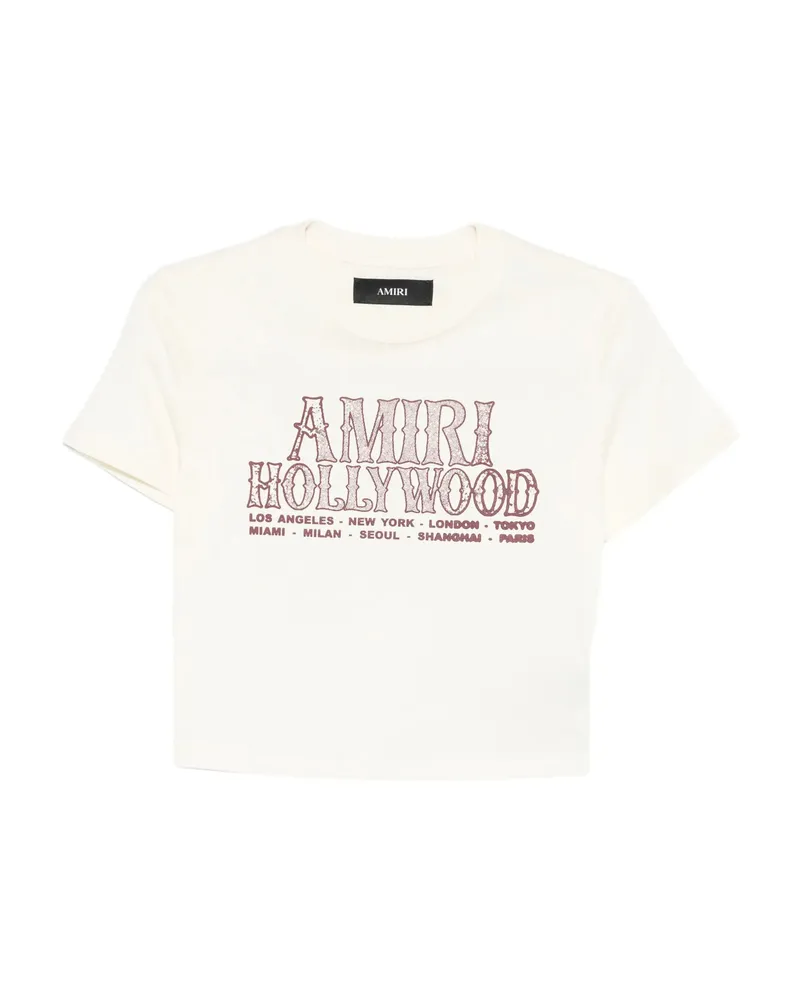 Amiri Graphic-print Short-sleeve T-shirt Neutrals