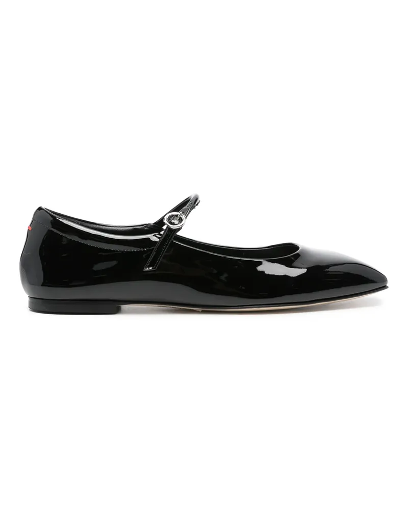 aeyde Uma Leather Ballerina Shoes Black