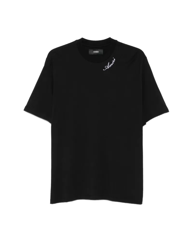 Amiri Logo-embroidered T-shirt Black