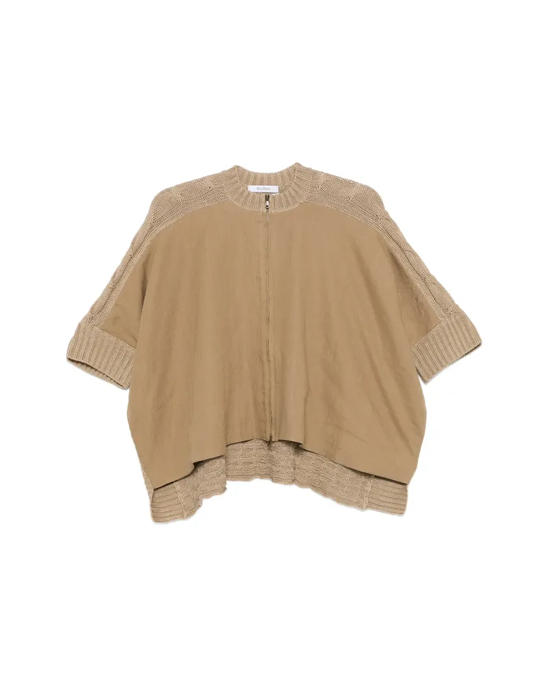Max Mara Miresia Knitted Zip Cardigan Neutrals