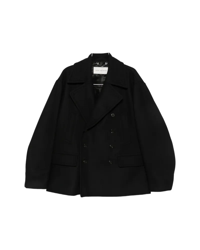 Dries van Noten Double-breasted Pea Coat Black