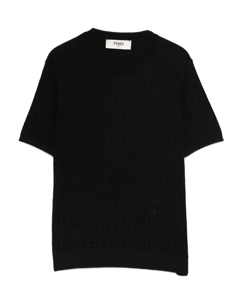 Fendi Pattern Short-sleeve Top Black